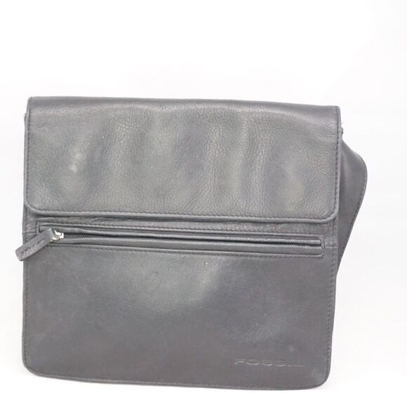 FOSSIL Black Genuine Leather Crossbody Bag - Picture 2 of 12
